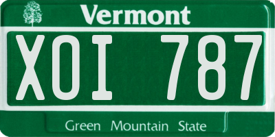 VT license plate XOI787
