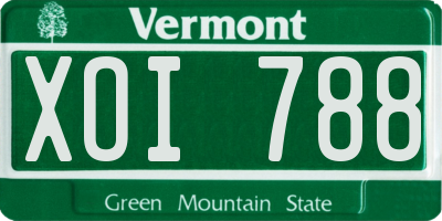 VT license plate XOI788