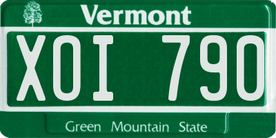 VT license plate XOI790