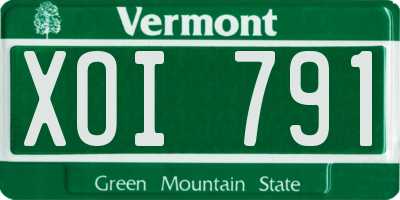 VT license plate XOI791
