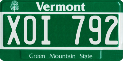 VT license plate XOI792