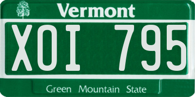 VT license plate XOI795