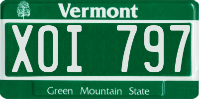 VT license plate XOI797