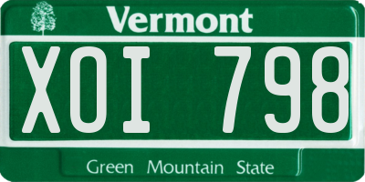 VT license plate XOI798
