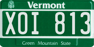 VT license plate XOI813