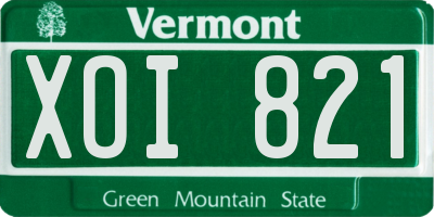 VT license plate XOI821