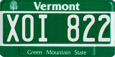 VT license plate XOI822