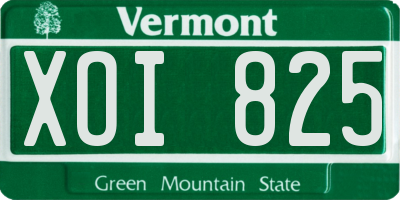 VT license plate XOI825