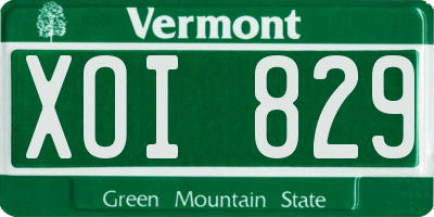 VT license plate XOI829