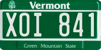 VT license plate XOI841