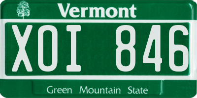 VT license plate XOI846