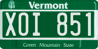VT license plate XOI851