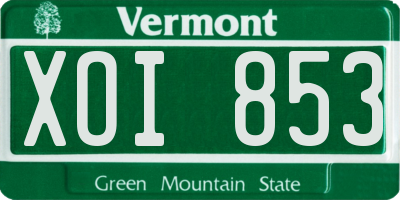 VT license plate XOI853