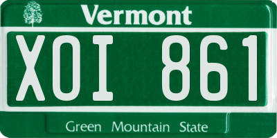 VT license plate XOI861