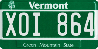 VT license plate XOI864