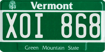 VT license plate XOI868