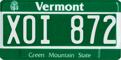 VT license plate XOI872