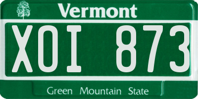 VT license plate XOI873