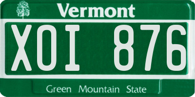 VT license plate XOI876