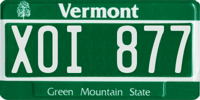 VT license plate XOI877