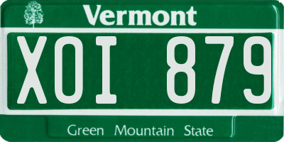 VT license plate XOI879