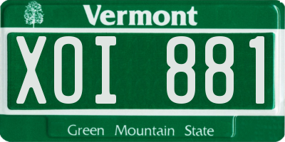 VT license plate XOI881