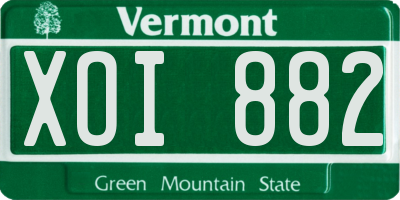 VT license plate XOI882