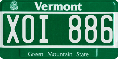 VT license plate XOI886