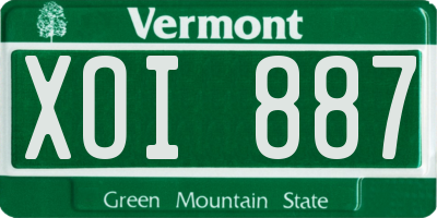 VT license plate XOI887