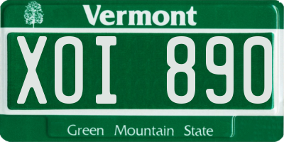 VT license plate XOI890
