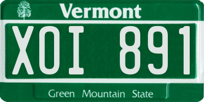 VT license plate XOI891