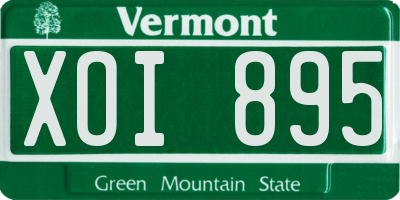 VT license plate XOI895