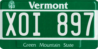 VT license plate XOI897
