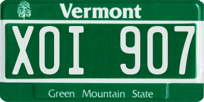 VT license plate XOI907