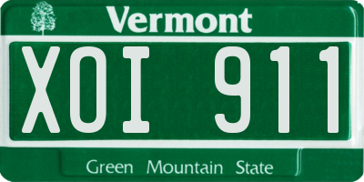VT license plate XOI911