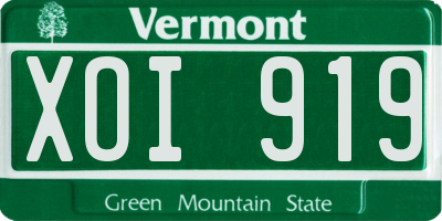 VT license plate XOI919