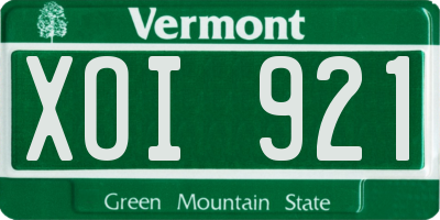 VT license plate XOI921