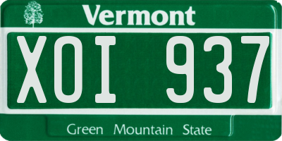 VT license plate XOI937