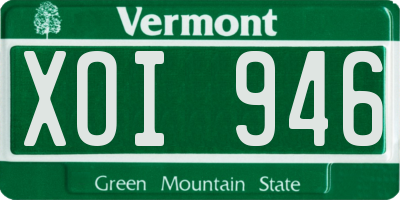 VT license plate XOI946