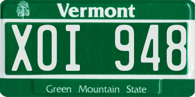 VT license plate XOI948