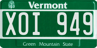 VT license plate XOI949