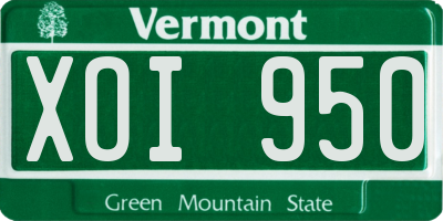 VT license plate XOI950