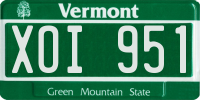 VT license plate XOI951