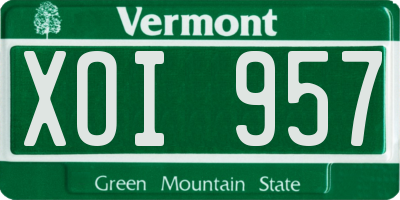 VT license plate XOI957