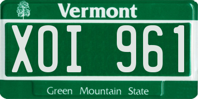 VT license plate XOI961