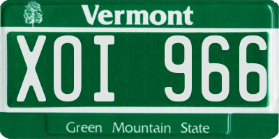 VT license plate XOI966