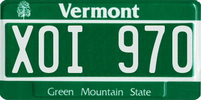 VT license plate XOI970