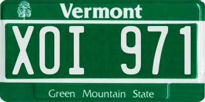 VT license plate XOI971