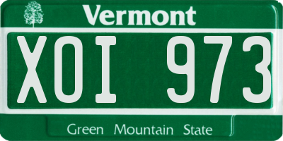 VT license plate XOI973