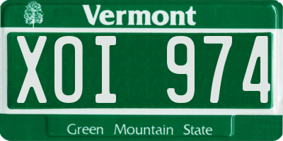 VT license plate XOI974